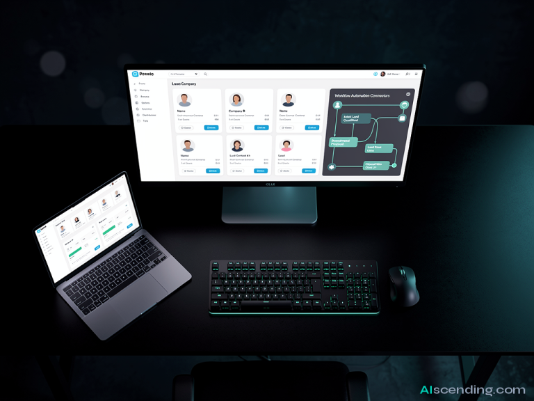 abstract AI illustration related to hubspot vs gohighlevel — AIscending guide