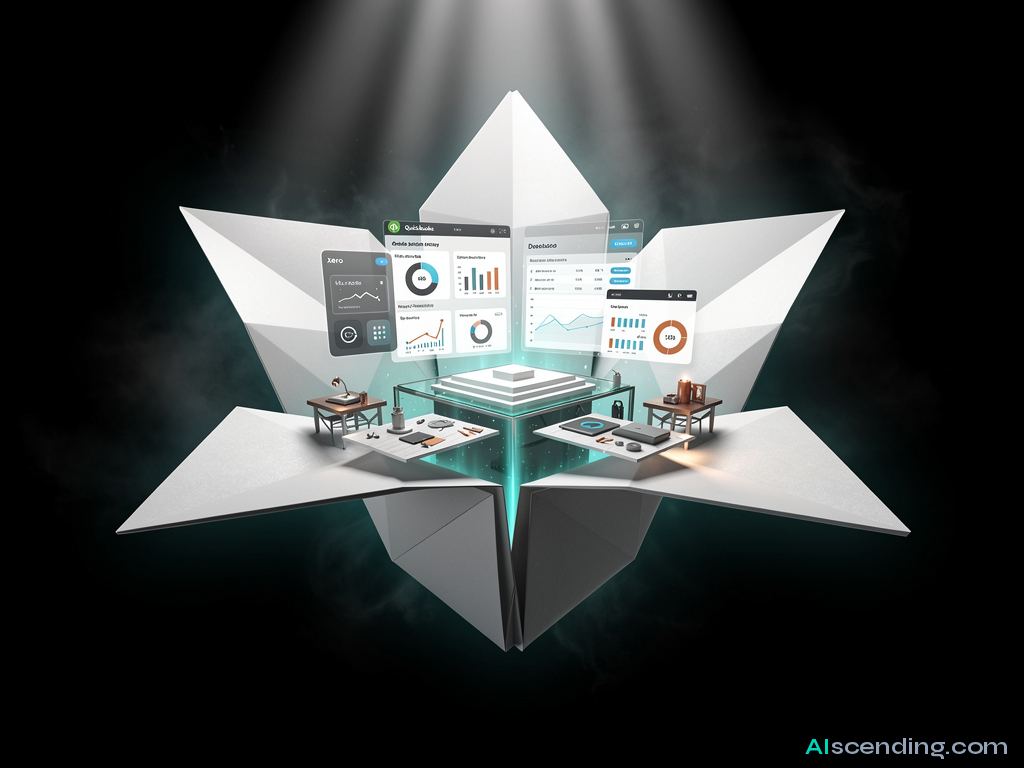 abstract AI illustration related to quickbooks vs xero — AIscending guide