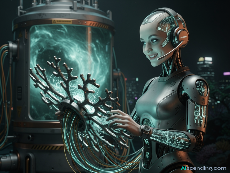 abstract AI illustration related to can make.com replace a virtual assistant — AIscending guide