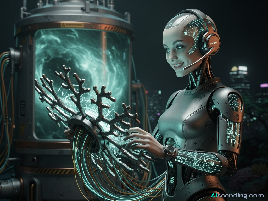 abstract AI illustration related to can make.com replace a virtual assistant — AIscending guide